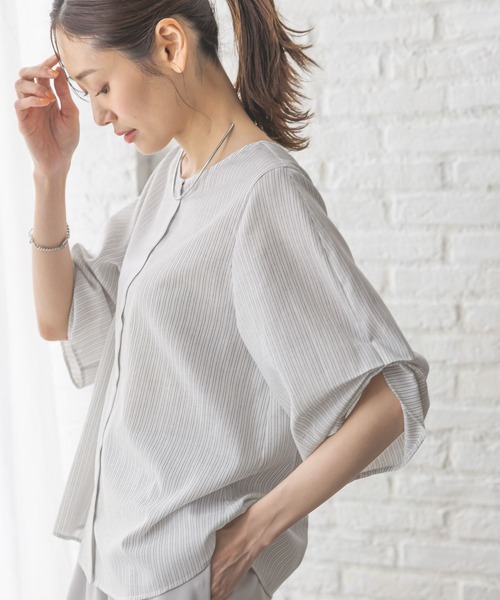CLANE 「CLANE」 7分袖ブラウス 02 ブラック レディース
