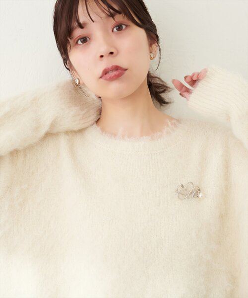 「natural couture」 長袖ニット FREE ブルー レディース_画像3