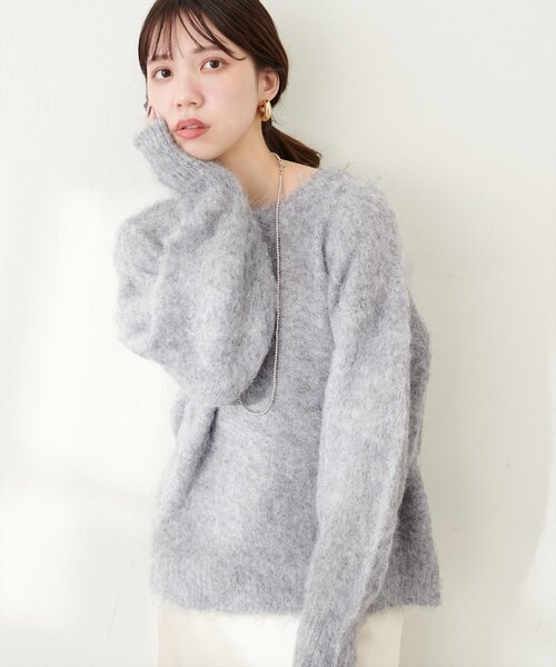 「natural couture」 長袖ニット FREE ブルー レディース_画像8