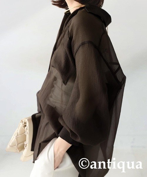 ブラウス シャツ ワッシャーシアーシャツ レディース