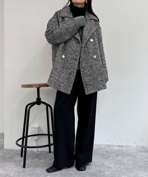 「fredy emue」 ピーコート 38 ブラック系その他 レディース_画像4