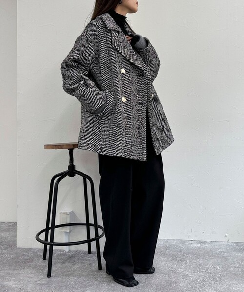 「fredy emue」 ピーコート 38 ブラック系その他 レディース_画像6