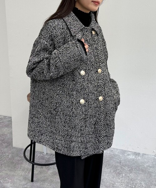 「fredy emue」 ピーコート 38 ブラック系その他 レディース_画像9