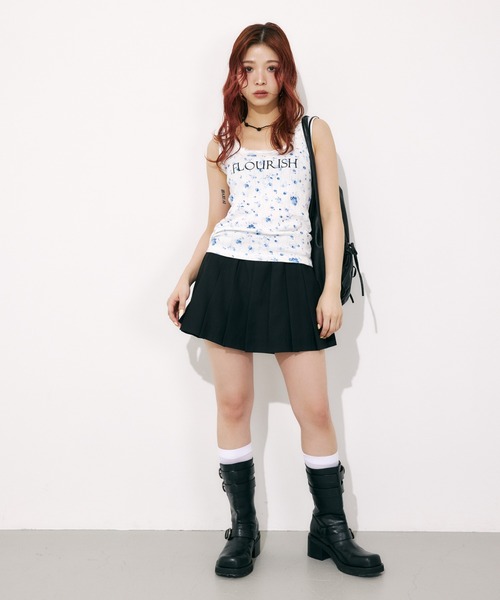 SLY タンクトップ ノースリーブ FLOWER PRINT T/T フラワー