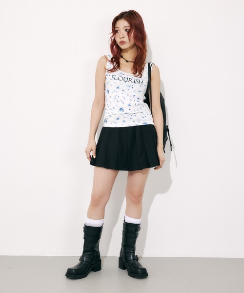 SLY タンクトップ ノースリーブ FLOWER PRINT T/T フラワー