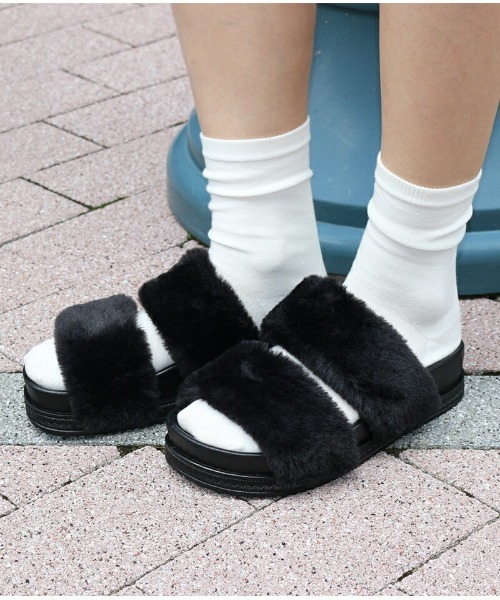 A.I サンダル ふわふわのファーサンダル レディース : ZOZOTOWN Yahoo