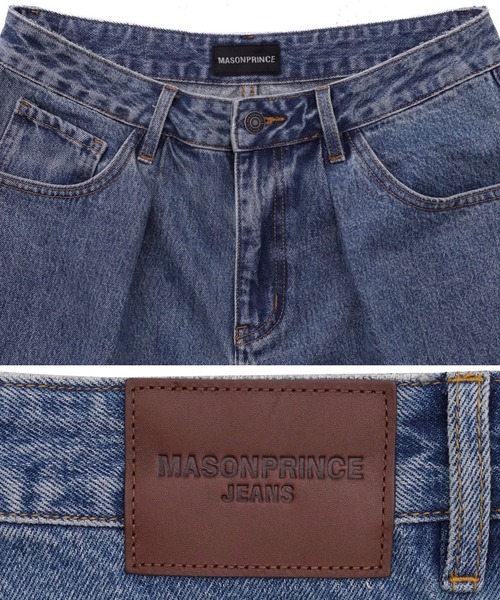ジーンズ ルーズフィット プリーツ クロップド ハーフデニムパンツ NDK1986「MASONPRINCE」 メンズ レディース_16