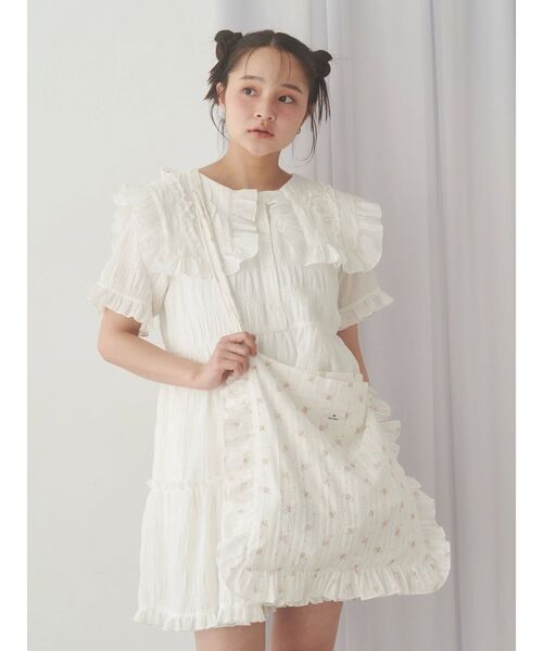 merry jenny（メリージェニー） ワンピース くるくるフリルカラーミニ