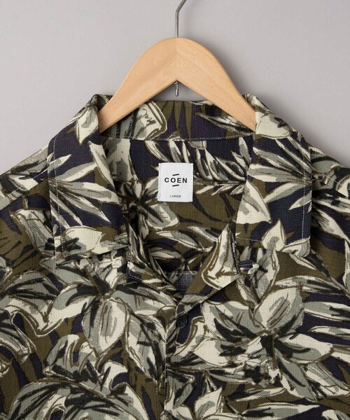 (◍︎•ᴗ•◍︎)様专用 coen シャツ リネンライクプリント柄シャツ メンズ : ZOZOTOWN