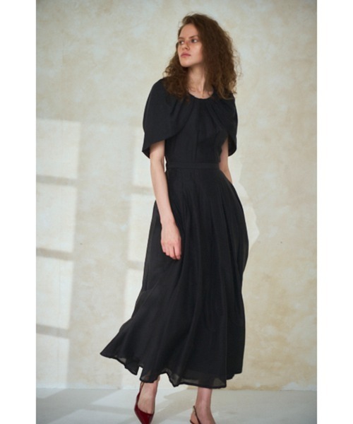エステラケー Lizzie Dress 　バルーンケープカットアウトドレス Estella.K ワンピース Lizzie Dress バルーンケープカットアウトドレス