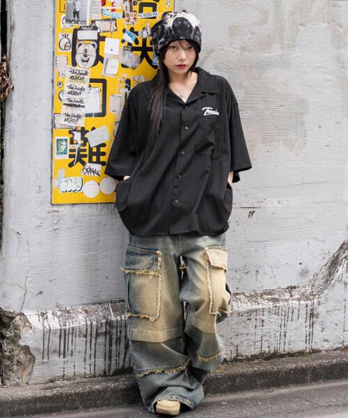 WEGO（ウィゴー） シャツ 半袖 WEGO/オープンカラーグラフィックシャツ