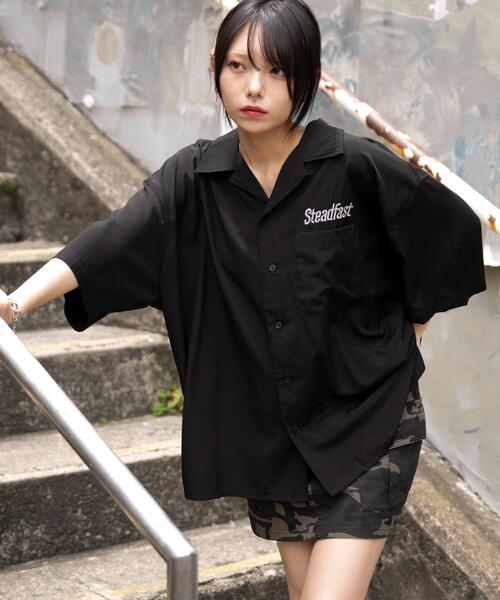 WEGO（ウィゴー） シャツ 半袖 WEGO/オープンカラーグラフィックシャツ
