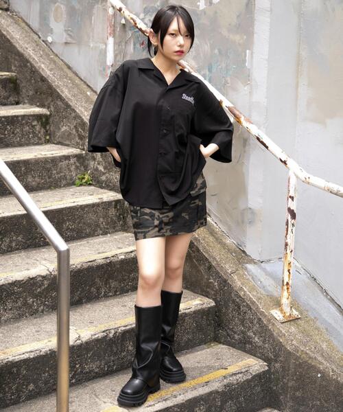 WEGO（ウィゴー） シャツ 半袖 WEGO/オープンカラーグラフィックシャツ