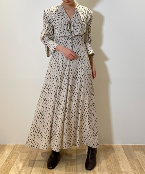 SNIDEL（スナイデル） 7分袖ワンピース 0 ブラック レディース