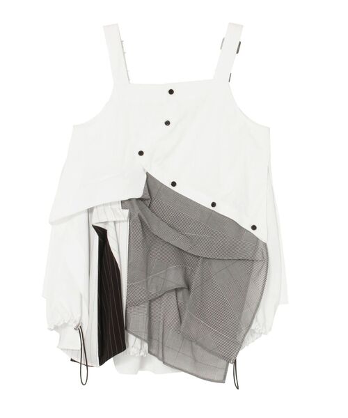 ブラウス シャツ PATTERN MIX SHIRT CAMISOLE「セットアップ着用可能」 / パターンミックスシャツキャミソール レディース UN3D. ブラウス シャツ PATTERN MIX SHIRT CAMISOLE