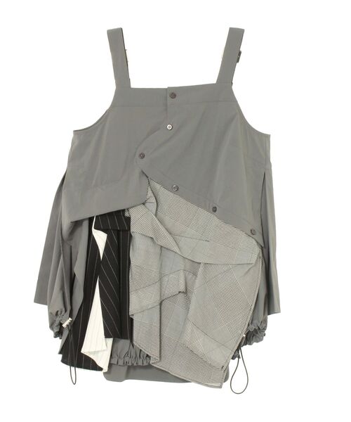 ブラウス シャツ PATTERN MIX SHIRT CAMISOLE「セットアップ着用可能」 / パターンミックスシャツキャミソール レディース