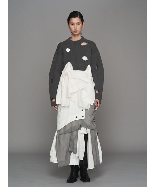 UN3D.（アンスリード） ブラウス シャツ PATTERN MIX SHIRT CAMISOLE