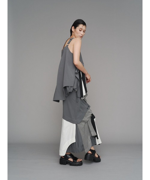 キャミブラウス　UN3D UN3D. ブラウス シャツ PATTERN MIX SHIRT CAMISOLE