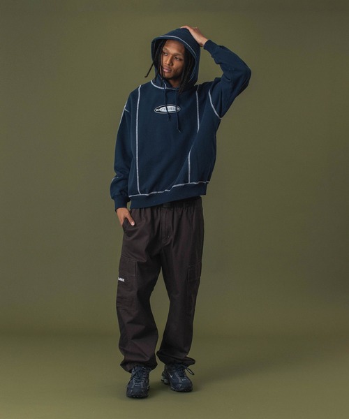 X-LARGE / OVAL LOGO PULLOVER HOODED SWEATSHIRT/パーカー/L/コットン/NVY XLARGE パーカー OVAL LOGO PULLOVER HOODED SWEATSHIRT メンズ