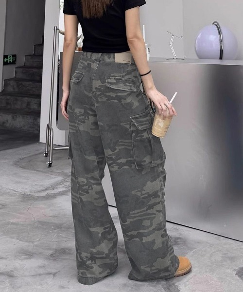 カジュアル 迷彩柄 ワイドレッグ カーゴパンツ ルーズ ラフ ta1085z_10.jpg