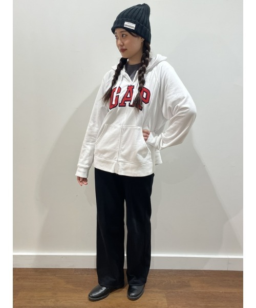 GAP 「GAP」 ジップアップパーカー M ホワイト レディース
