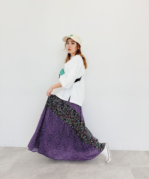 ロングスカート　ニコアンド　WEB完売品 niko and… 「niko and」 ロングスカート LARGE グリーン