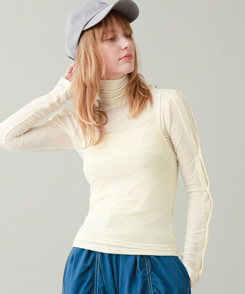 tシャツ 「SETアイテム」TURTLENECK TOP AND CAMISOLE SET レディース