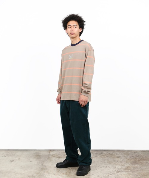 「HUF」 長袖Tシャツ LARGE ベージュ メンズ