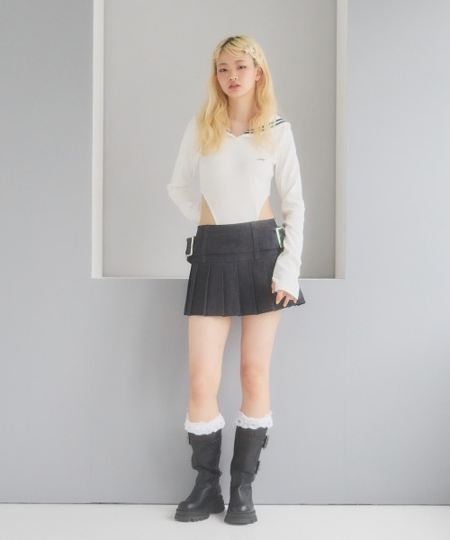 lilLilly オーガンジーミニスカート レースオーガンジーフリルショートパンツ【セットアップ対応