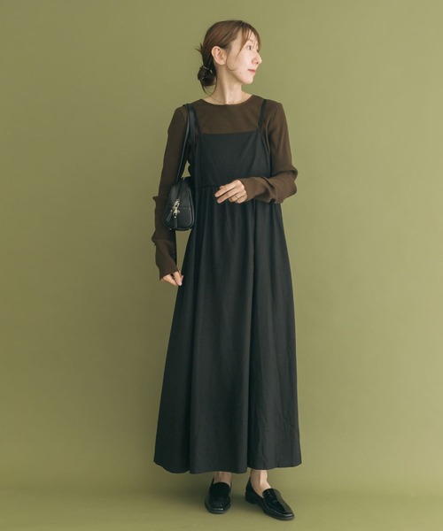 URBAN RESEARCH インナーセット　キャミワンピース　テック素材 ITEMS URBANRESEARCH ワンピース インナーセットキャミ