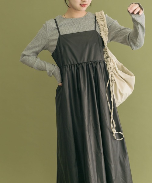 URBAN RESEARCH インナーセット　キャミワンピース　テック素材 ITEMS URBANRESEARCH ワンピース インナーセットキャミ