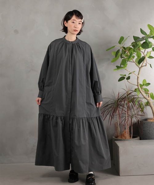 DRAW シャツワンピース DRAW(ドロー) / スタンドカラー ロングシャツ