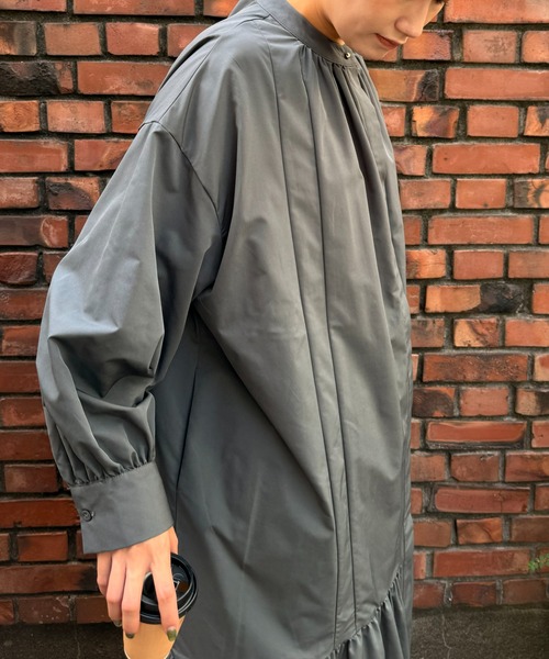 DRAW シャツワンピース DRAW(ドロー) / スタンドカラー ロングシャツ