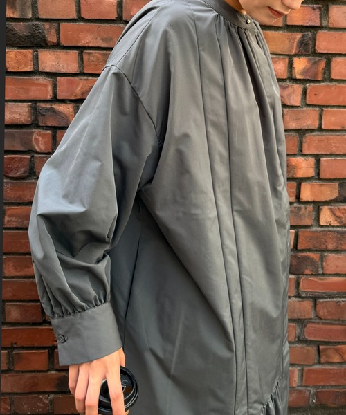DRAW シャツワンピース DRAW(ドロー) / スタンドカラー ロングシャツ