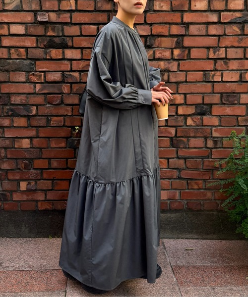 Theory 24SS シルク ロング丈シャツワンピース DRAW シャツワンピース DRAW(ドロー) / スタンドカラー ロングシャツ