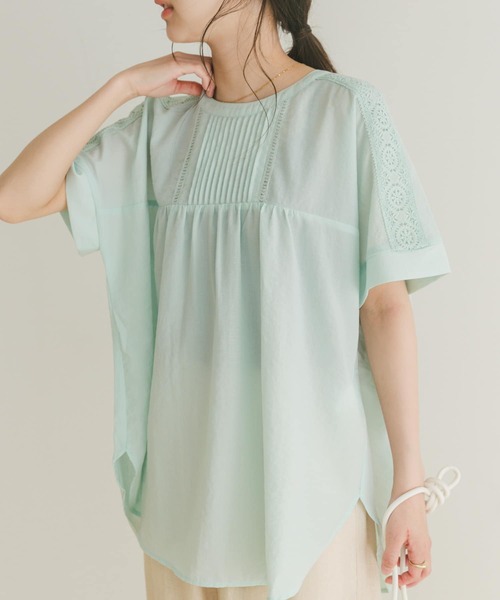 「ITEMS URBANRESEARCH」 半袖ブラウス FREE ライトブルー レディース_画像2