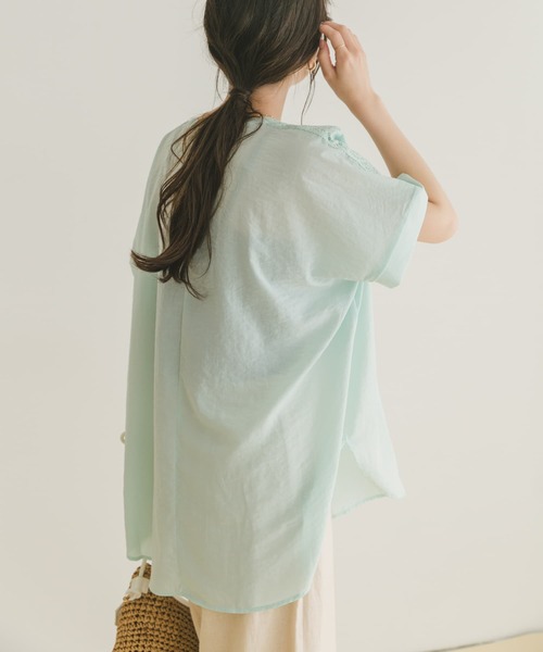 「ITEMS URBANRESEARCH」 半袖ブラウス FREE ライトブルー レディース_画像6