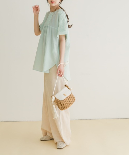 「ITEMS URBANRESEARCH」 半袖ブラウス FREE ライトブルー レディース_画像7