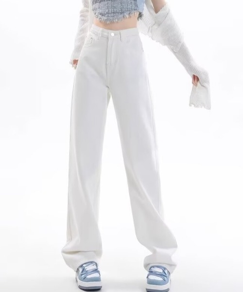 ジーンズ デニム デニムパンツ ハイウエストワイドストレートデニム