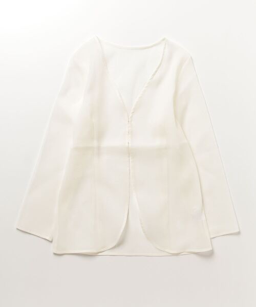「NEUNA」 ノーカラージャケット FREE アイボリー レディース_画像2