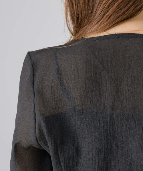 「NEUNA」 ノーカラージャケット FREE アイボリー レディース_画像4