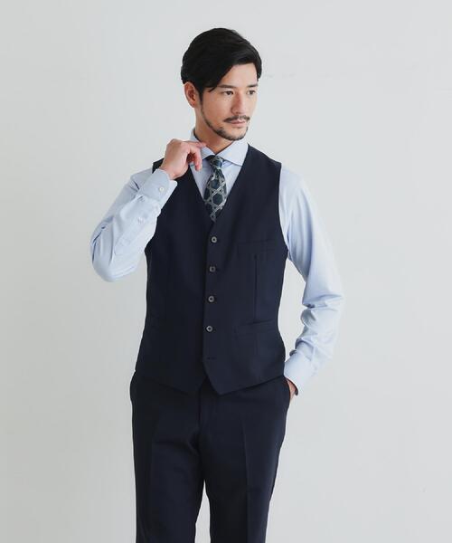 新品タグ付✨TAKEOKIKUCHI ベスト ビジネス フォーマル ネイビー M TAKEO KIKUCHI（タケオキクチ） セレモニースーツ スーツ ベスト