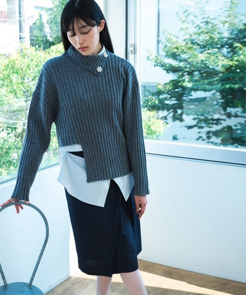 ニット セーター 「soduk」cut cut knit sweater レディース