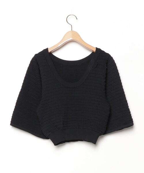「HONEY MI HONEY」 半袖ニット FREE ブラック レディース_画像2