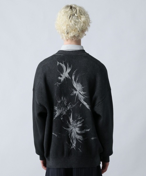 HARE（ハレ） カーディガン デジタルフラワーモチーフカーディガン