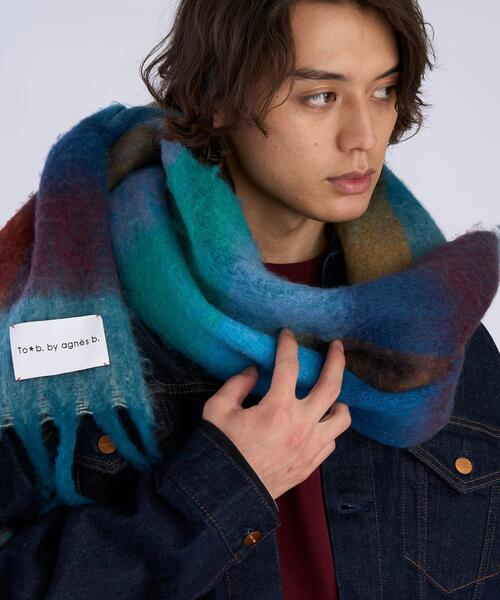 To b. by agnes マフラー ストール ブロックチェック レディース