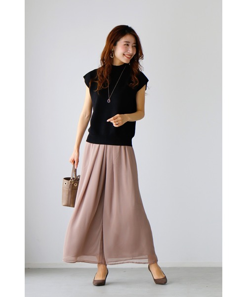 「Ehre style」 半袖ニット FREE ベージュ レディース_画像2