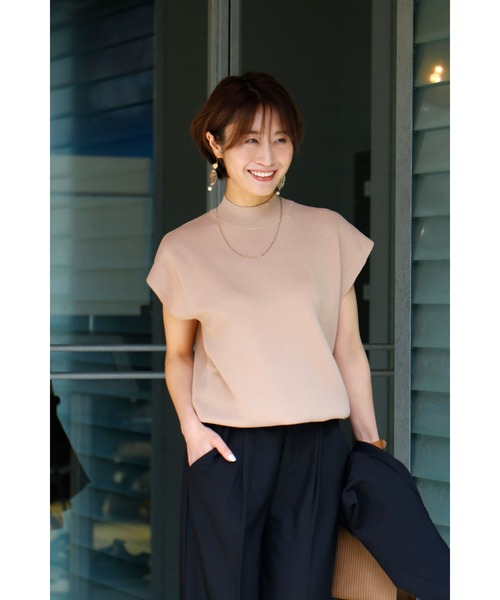 「Ehre style」 半袖ニット FREE ベージュ レディース_画像5