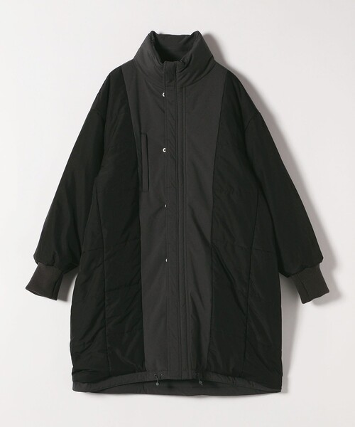 【美品】spick＆span　スタンドカラー中綿モンスターコート　ブラック SHIPS any コート アウター any:「多機能」中綿 2WAY スタンドカラー