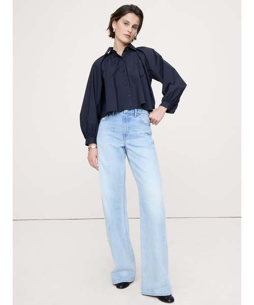 美品 scye ウォッシュド コットン ポプリン バルーン スリーブ ブラウス SCYE WASHED COTTON POPLIN PULLOVER SHIRT | SURP